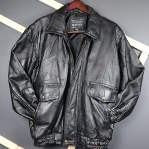 Napoline Bomber Rock Design Genuine Leather Jacket